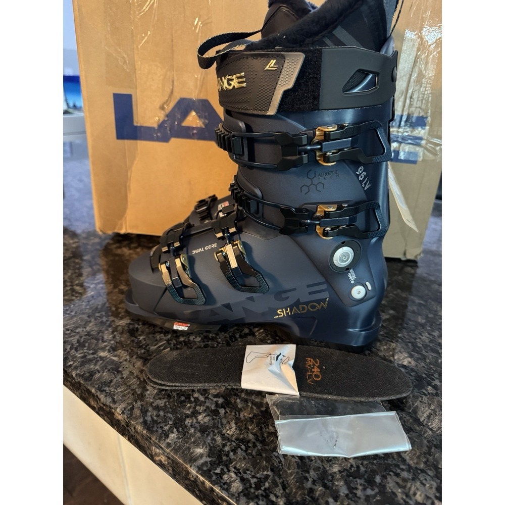 Lange Women's Shadow 95 W MV Grip Walk Ski Boots, Size 24/24.5 Titanium Blue New